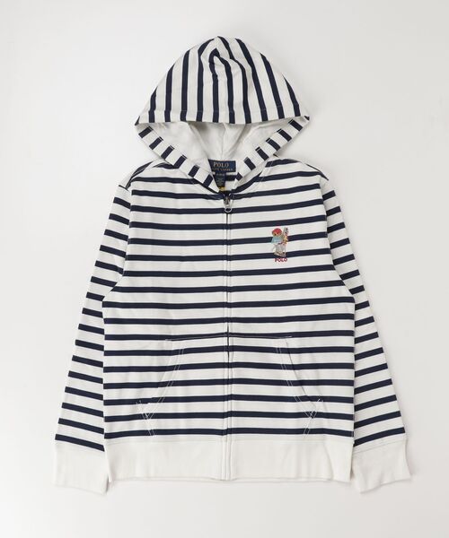 POLO RALPH LAUREN CHILDRENSWEAR(ポロ ラルフ ローレン チルドレンズウェア)の「Polo ベア ストライプド フリース フーディ(パーカー・キッズ・マルチ・L/M/S/XL)」の4枚目の写真