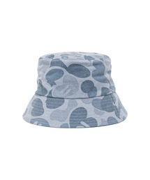CAMO LASER PRINTED DENIM BUCKET HAT