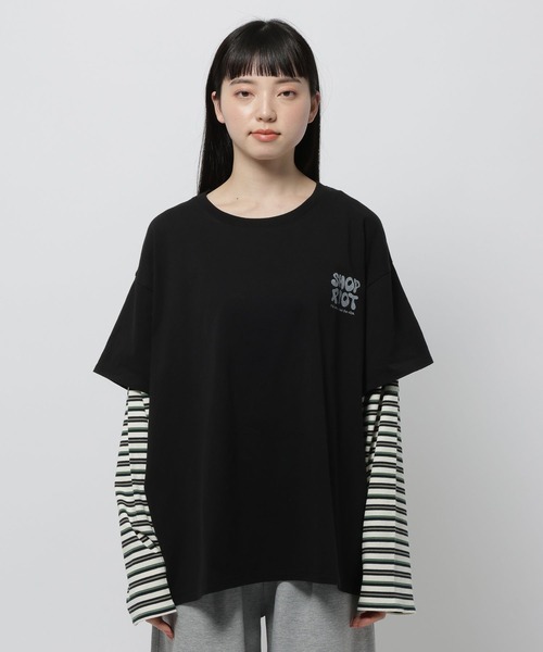 niko and...（ニコアンド）の「ルーズレイヤーグラフィックTシャツ（Tシャツ/カットソー・レディース・オフホワイト/ブラック/ブラウン・FREE）」の12枚目の写真