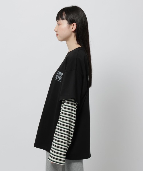 niko and...（ニコアンド）の「ルーズレイヤーグラフィックTシャツ（Tシャツ/カットソー・レディース・オフホワイト/ブラック/ブラウン・FREE）」の13枚目の写真