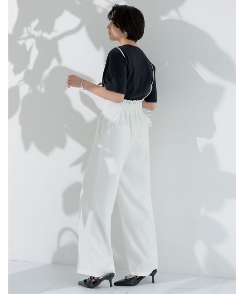 MEISM（ミズム）の「[2026S/S COLLECTION][MEISM by Re:EDIT][低身長/高身長サイズ有]ダブルクロスフリルサロペット（サロペット/オーバーオール・レディース・ホワイト/ブラック・MEDIUM/SHORT/LARGE/TALL）」の11枚目の写真