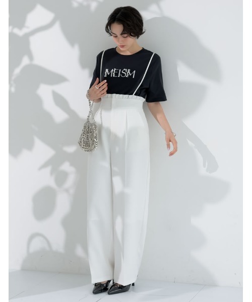 MEISM（ミズム）の「[2026S/S COLLECTION][MEISM by Re:EDIT][低身長/高身長サイズ有]ダブルクロスフリルサロペット（サロペット/オーバーオール・レディース・ホワイト/ブラック・MEDIUM/SHORT/LARGE/TALL）」の8枚目の写真