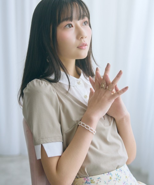 marun(マルン)の「<大きいサイズ>シャツドッキングカットソー marun(Tシャツ/カットソー・レディース・モカ/ネイビー・5L/4L/3L/LL/L)」の20枚目の写真
