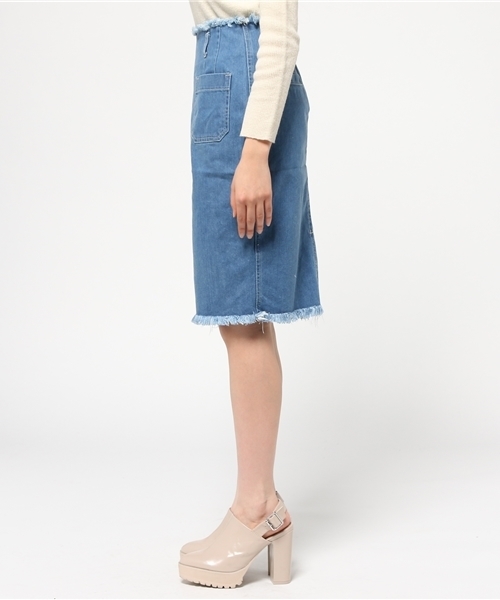 Heather(ヘザー)の「フリンジデニムタイトスカート 712683(デニムスカート・レディース・ブルー/ネイビー・MEDIUM/SMALL)」の6枚目の写真