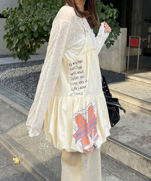 CIAOPANIC(チャオパニック)の「リメイク風バルーンチュニックワンピース(チュニック・レディース・ブラック/カーキ/アイボリー・ONE SIZE)」の6枚目の写真