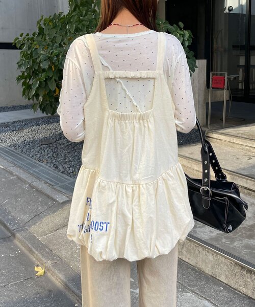 CIAOPANIC(チャオパニック)の「リメイク風バルーンチュニックワンピース(チュニック・レディース・ブラック/カーキ/アイボリー・ONE SIZE)」の7枚目の写真