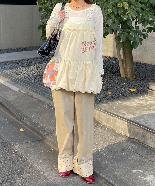 CIAOPANIC(チャオパニック)の「リメイク風バルーンチュニックワンピース(チュニック・レディース・ブラック/カーキ/アイボリー・ONE SIZE)」の8枚目の写真