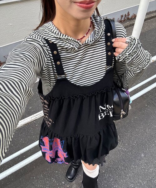 CIAOPANIC(チャオパニック)の「リメイク風バルーンチュニックワンピース(チュニック・レディース・ブラック/カーキ/アイボリー・ONE SIZE)」の11枚目の写真