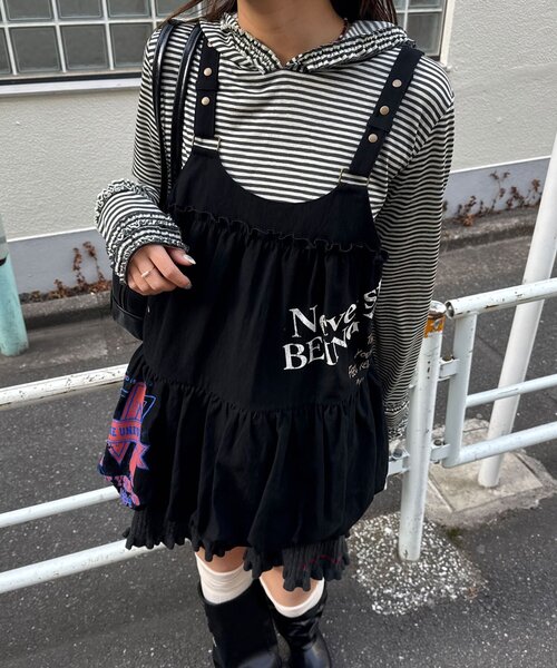 CIAOPANIC(チャオパニック)の「リメイク風バルーンチュニックワンピース(チュニック・レディース・ブラック/カーキ/アイボリー・ONE SIZE)」の12枚目の写真