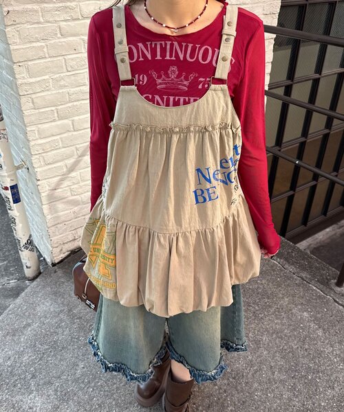 CIAOPANIC(チャオパニック)の「リメイク風バルーンチュニックワンピース(チュニック・レディース・ブラック/カーキ/アイボリー・ONE SIZE)」の18枚目の写真