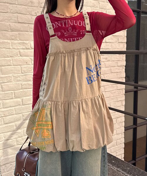 CIAOPANIC(チャオパニック)の「リメイク風バルーンチュニックワンピース(チュニック・レディース・ブラック/カーキ/アイボリー・ONE SIZE)」の19枚目の写真