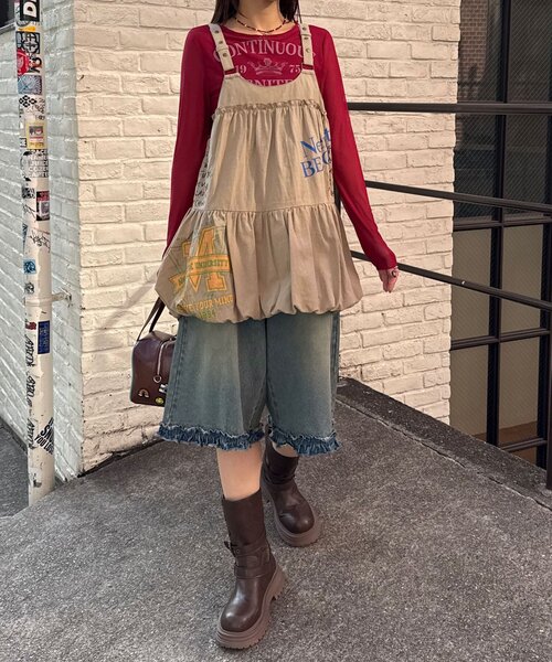 CIAOPANIC(チャオパニック)の「リメイク風バルーンチュニックワンピース(チュニック・レディース・ブラック/カーキ/アイボリー・ONE SIZE)」の22枚目の写真