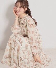 couture brooch | 【洗える・着映え】チューリップ柄 ワンピース(ワンピース)