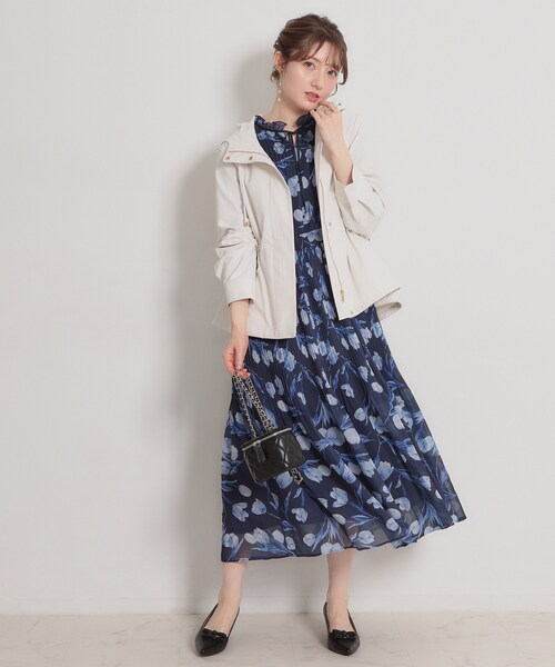 couture brooch(クチュールブローチ)の「【洗える・着映え】チューリップ柄 ワンピース(ワンピース・レディース・オフホワイト・36/38/40/42)」の12枚目の写真