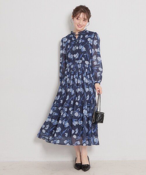 couture brooch(クチュールブローチ)の「【洗える・着映え】チューリップ柄 ワンピース(ワンピース・レディース・オフホワイト・36/38/40/42)」の13枚目の写真