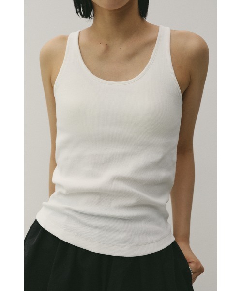 STYLEMIXER(スタイルミキサー)の「カップ付きリブタンクトップ(タンクトップ・レディース・ブラック/ホワイト・SMALL/MEDIUM)」の1枚目の写真