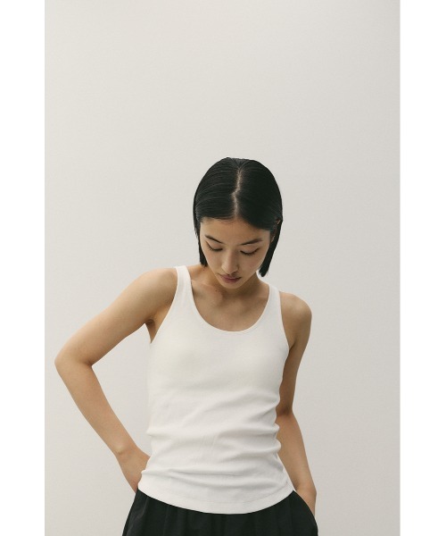 STYLEMIXER(スタイルミキサー)の「カップ付きリブタンクトップ(タンクトップ・レディース・ブラック/ホワイト・SMALL/MEDIUM)」の3枚目の写真