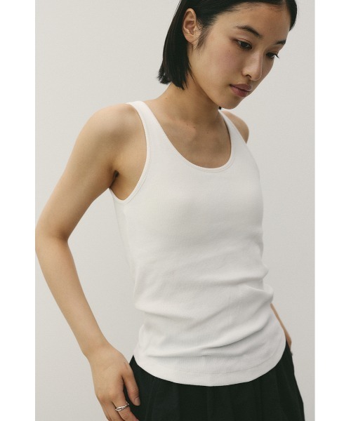 STYLEMIXER(スタイルミキサー)の「カップ付きリブタンクトップ(タンクトップ・レディース・ブラック/ホワイト・SMALL/MEDIUM)」の4枚目の写真