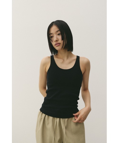 STYLEMIXER(スタイルミキサー)の「カップ付きリブタンクトップ(タンクトップ・レディース・ブラック/ホワイト・SMALL/MEDIUM)」の8枚目の写真