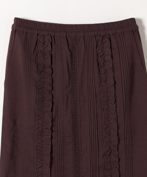 SHIPS any（シップス エニィ）の「SHIPS any:〈手洗い可能〉リネンミックス Iライン フリル イージー スカート（スカート・レディース・ブラウン/オフホワイト/ブラック・ONE SIZE）」の18枚目の写真