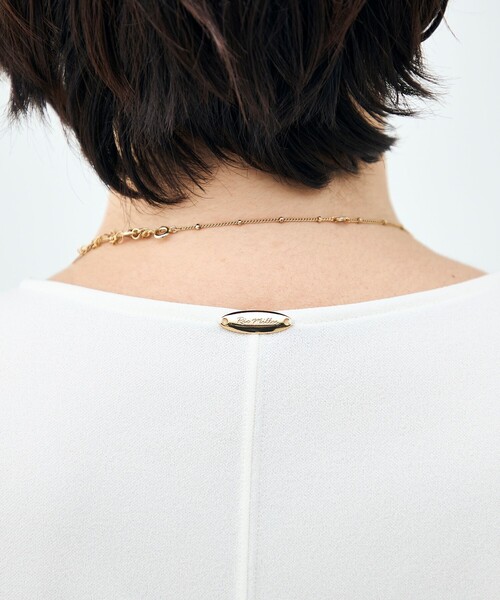 Rie Miller(リエミラー)の「ウォッシャブル袖口リブマキシ丈ワンピースジョーゼットダンボール(ワンピース・レディース・ブラック/オフホワイト・38)」の4枚目の写真