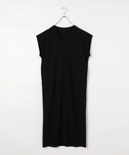 Rie Miller(リエミラー)の「ウォッシャブル袖口リブマキシ丈ワンピースジョーゼットダンボール(ワンピース・レディース・ブラック/オフホワイト・38)」の5枚目の写真