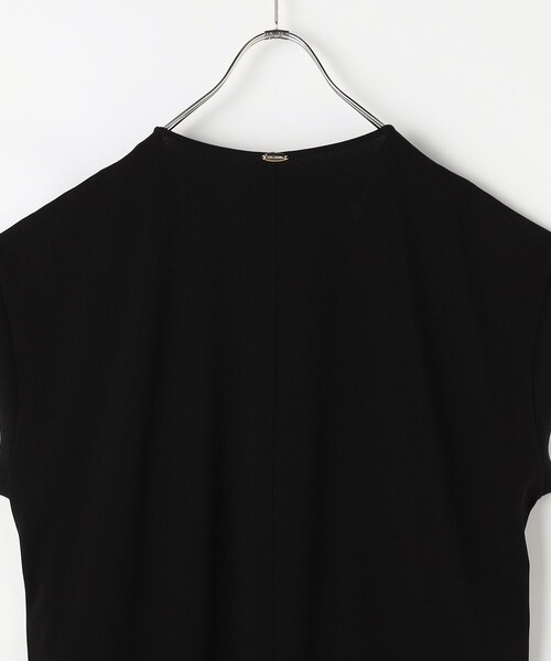 Rie Miller(リエミラー)の「ウォッシャブル袖口リブマキシ丈ワンピースジョーゼットダンボール(ワンピース・レディース・ブラック/オフホワイト・38)」の8枚目の写真