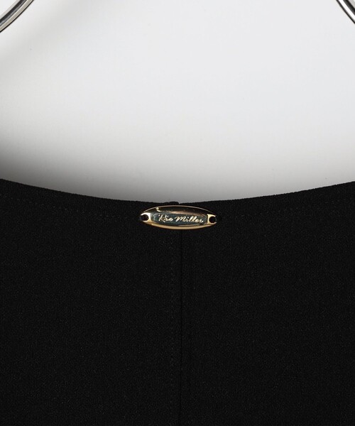 Rie Miller(リエミラー)の「ウォッシャブル袖口リブマキシ丈ワンピースジョーゼットダンボール(ワンピース・レディース・ブラック/オフホワイト・38)」の9枚目の写真