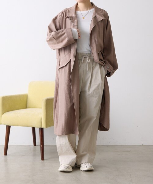 ear PAPILLONNER（イアパピヨネ）の「ステンカラーコート【SUM1 STYLE】（その他アウター・レディース・モカ/ベージュ・FREE）」の6枚目の写真