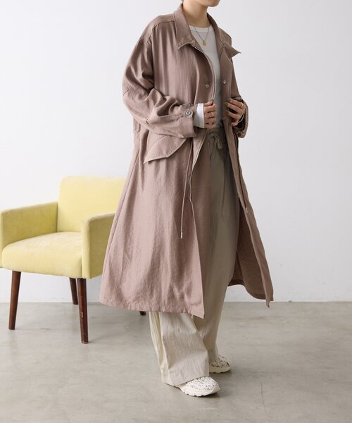 ear PAPILLONNER（イアパピヨネ）の「ステンカラーコート【SUM1 STYLE】（その他アウター・レディース・モカ/ベージュ・FREE）」の10枚目の写真