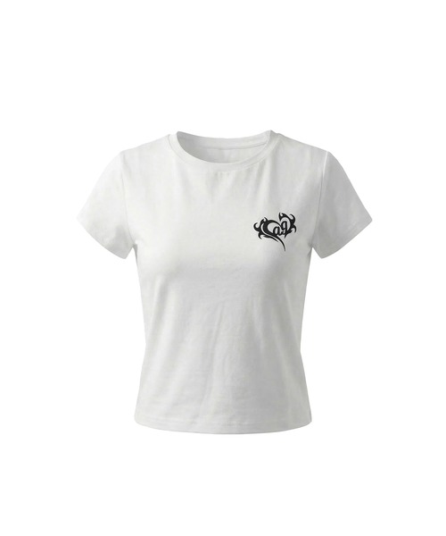 ANDGEEBEE（アンジービー）の「レースハートTシャツ（Tシャツ/カットソー・レディース・チャコールグレー/ブラック/ホワイト・SMALL/X-LARGE）」の6枚目の写真