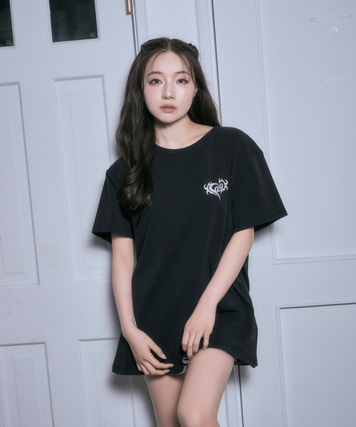 ANDGEEBEE（アンジービー）の「レースハートTシャツ（Tシャツ/カットソー・レディース・チャコールグレー/ブラック/ホワイト・SMALL/X-LARGE）」の13枚目の写真