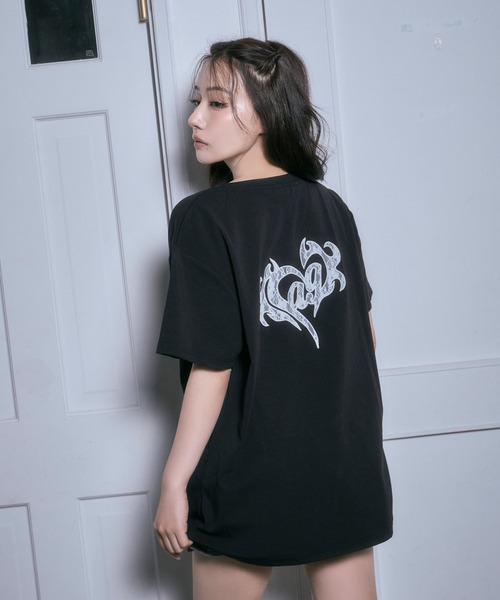 ANDGEEBEE（アンジービー）の「レースハートTシャツ（Tシャツ/カットソー・レディース・チャコールグレー/ブラック/ホワイト・SMALL/X-LARGE）」の14枚目の写真