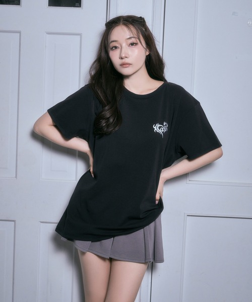 ANDGEEBEE（アンジービー）の「レースハートTシャツ（Tシャツ/カットソー・レディース・チャコールグレー/ブラック/ホワイト・SMALL/X-LARGE）」の15枚目の写真