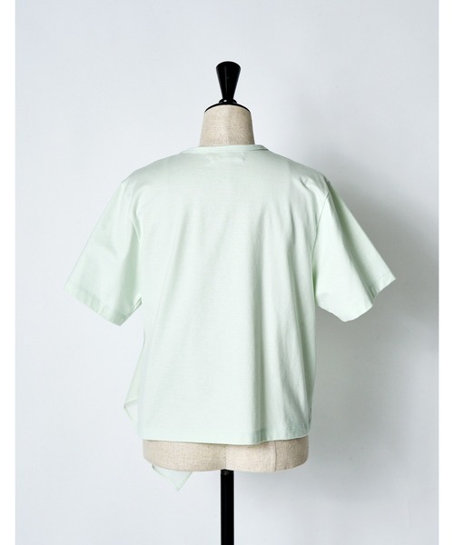 RUMCHE(ラムシェ)の「Tuck Chief Cutsew Tops / タックチーフカットソートップス(Tシャツ/カットソー・レディース・ホワイト/ブラック/ミント・FREE)」の11枚目の写真