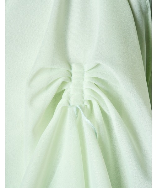 RUMCHE(ラムシェ)の「Tuck Chief Cutsew Tops / タックチーフカットソートップス(Tシャツ/カットソー・レディース・ホワイト/ブラック/ミント・FREE)」の8枚目の写真