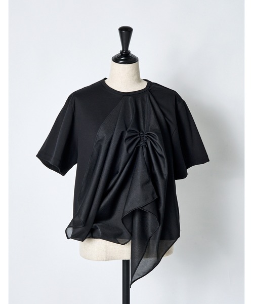 RUMCHE(ラムシェ)の「Tuck Chief Cutsew Tops / タックチーフカットソートップス(Tシャツ/カットソー・レディース・ホワイト/ブラック/ミント・FREE)」の21枚目の写真