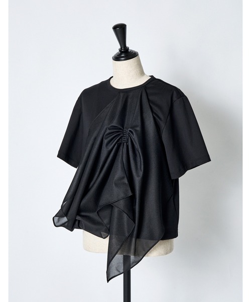 RUMCHE(ラムシェ)の「Tuck Chief Cutsew Tops / タックチーフカットソートップス(Tシャツ/カットソー・レディース・ホワイト/ブラック/ミント・FREE)」の20枚目の写真