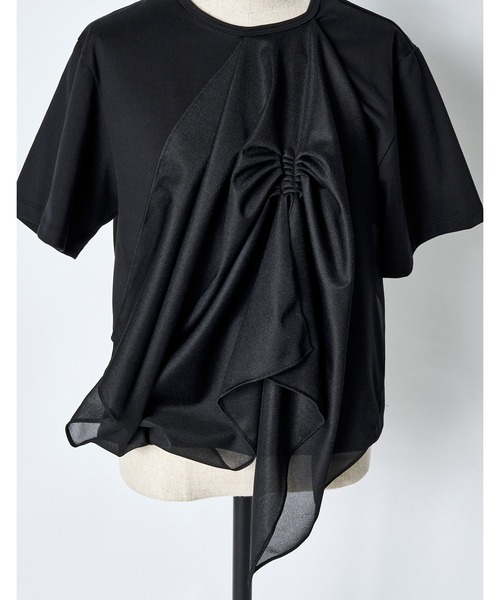 RUMCHE(ラムシェ)の「Tuck Chief Cutsew Tops / タックチーフカットソートップス(Tシャツ/カットソー・レディース・ホワイト/ブラック/ミント・FREE)」の17枚目の写真