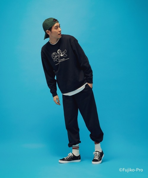 GLOBAL WORK（グローバルワーク）の「ドラえもん/ルームウェアSET/646965（ルームウェア/パジャマ・メンズ・ライトグレー/ネイビー・LARGE/MEDIUM）」の2枚目の写真