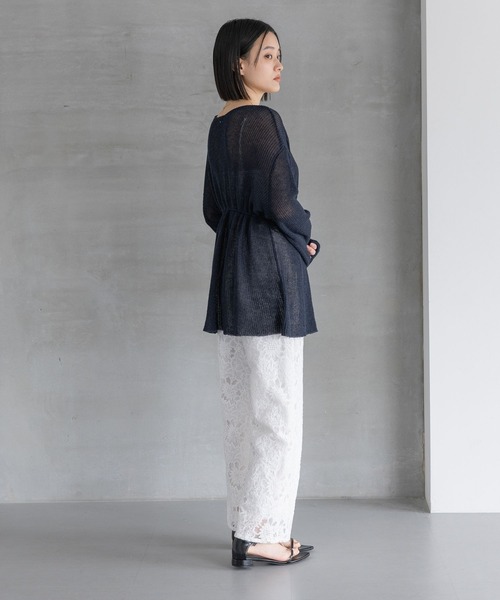 A part by（アパートバイ）の「リネンコンドロストカーディガン（カーディガン/ボレロ・レディース・ネイビー/アイボリー/グレー系その他2・FREE）」の18枚目の写真