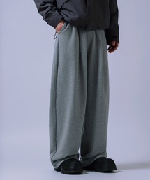 ダブルタック 極太 ワイドスウェットパンツ
