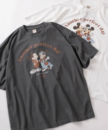 【71】【Disney/ディズニー】ミッキーマウス&ミニーマウス クールマックス 梨地 フロント&バックプリント クルーネックTシャツ/ユニセックス/レディース/メンズ