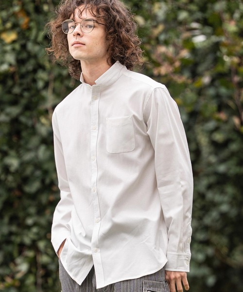 CAMBIO（カンビオ）の「ms6470- ミニスタンドカラーLSシャツ(BP-BFS0118)（シャツ/ブラウス・メンズ・ピンク/ベージュ/サックスブルー/オフホワイト・S/L/M）」の2枚目の写真