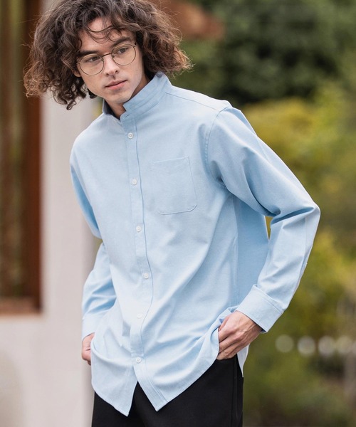 CAMBIO（カンビオ）の「ms6470- ミニスタンドカラーLSシャツ(BP-BFS0118)（シャツ/ブラウス・メンズ・ピンク/ベージュ/サックスブルー/オフホワイト・S/L/M）」の3枚目の写真