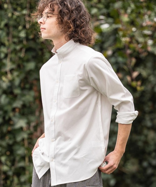 CAMBIO（カンビオ）の「ms6470- ミニスタンドカラーLSシャツ(BP-BFS0118)（シャツ/ブラウス・メンズ・ピンク/ベージュ/サックスブルー/オフホワイト・S/L/M）」の5枚目の写真