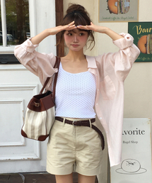 テンセルシースルールーズフィットシャツライトピンクMDSH019LPINK