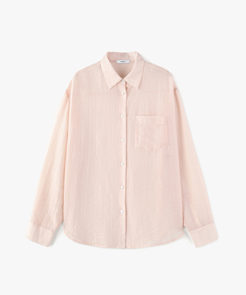 MONGDOL(モンドル)の「テンセルシースルールーズフィットシャツライトピンクMDSH019LPINK(シャツ/ブラウス・レディース・その他・F)」の6枚目の写真