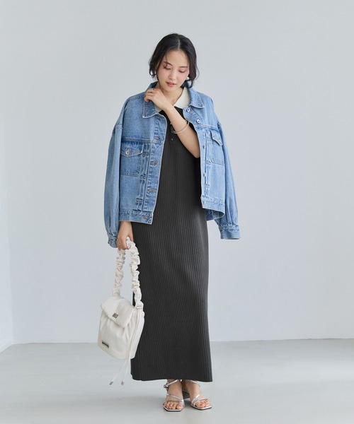 VIS（ビス）の「ポロ襟ニットワンピース（ワンピース・レディース・チャコールグレー/ネイビー/ブラウン・FREE）」の21枚目の写真