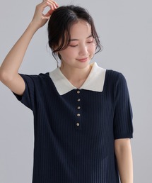 VIS（ビス）の「ポロ襟ニットワンピース（ワンピース）」